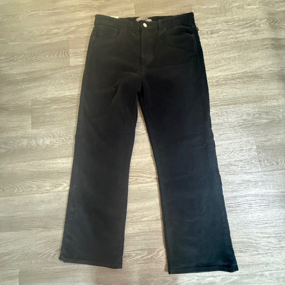 Joes Jeans Mens 31 Black Corduroy‎ High Rise 26 Crop Bootcut Pants New